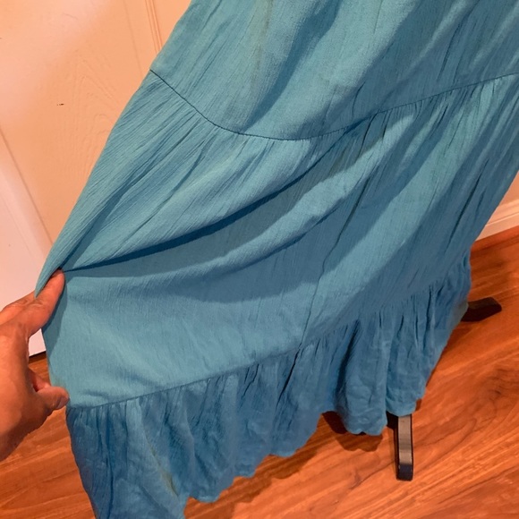 Teal blue embroidered maxi dress - Picture 3 of 5